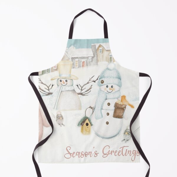 Item preview, Cute wintery landscape with the happy Snowmen having a Christmas gathering in the snow designed and sold by marina63.