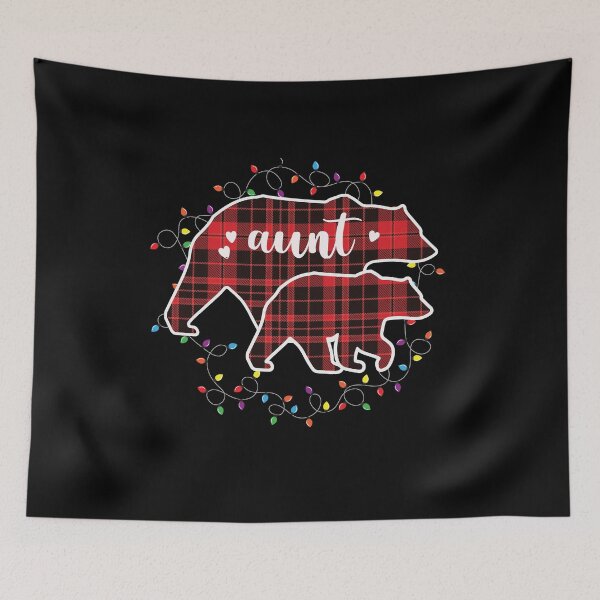 Item preview, Aunt Bear Red Plaid Christmas Pajama Matching Family Auntie designed and sold by ibeargifts.