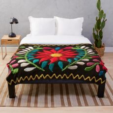 Spanish Flowers Throw Blanket