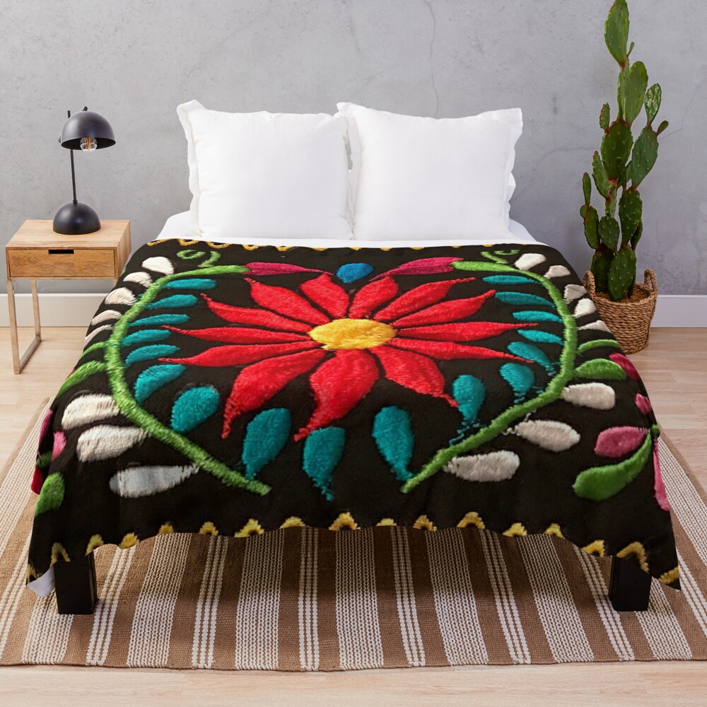 "Spanish Flowers" Throw Blanket by TinaSalazar Redbubble