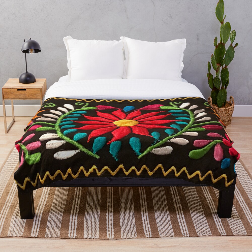 Spanish Flowers Throw Blanket