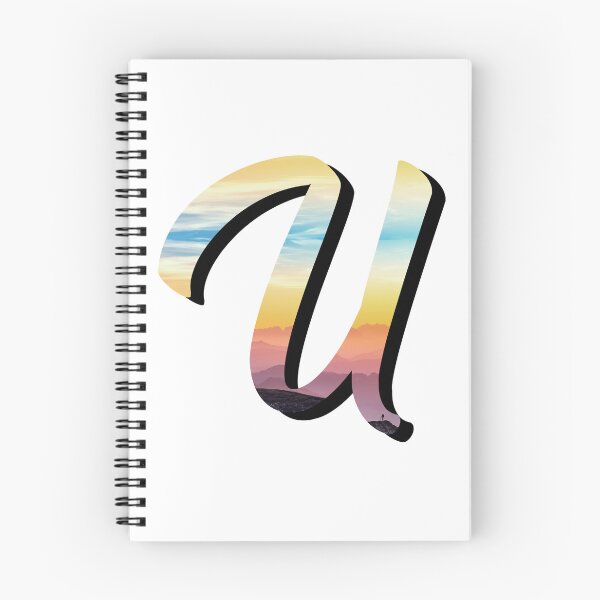 Item preview, Letter U Monogram Script Initial Warm Sunset Variant designed and sold by quirkycounselor.
