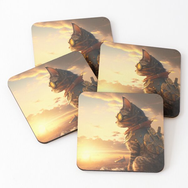 Item preview, Steampunk Cat Looking At Sunset designed and sold by TheBaconStudio.