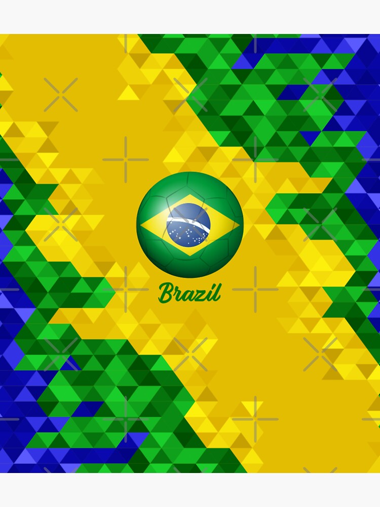 Brazil Soccer Ball Flag Jersey Brazilian Football Fan - Brazil Soccer - Pin