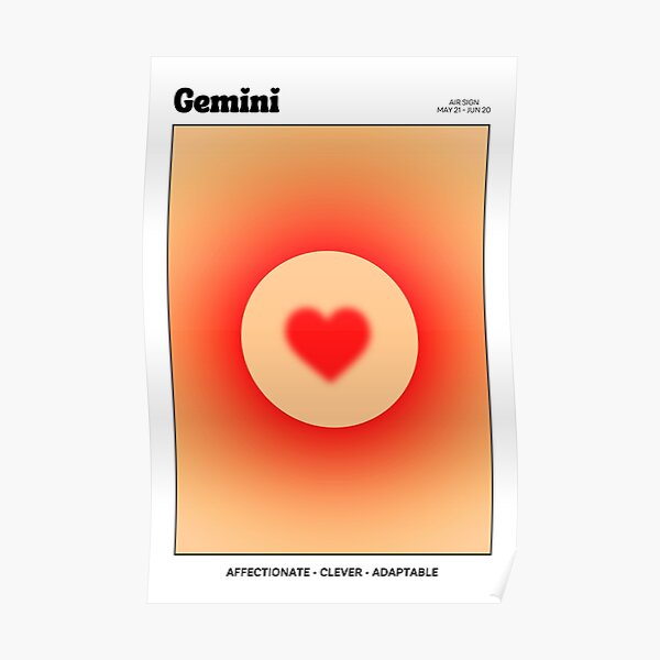 Gémeaux Astrologie Coeur Aura Poster