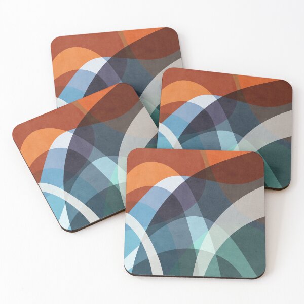Item preview, Terracotta and Teal Abstract Shapes – Modern Abstract Art designed and sold by GraphicBicycle.
