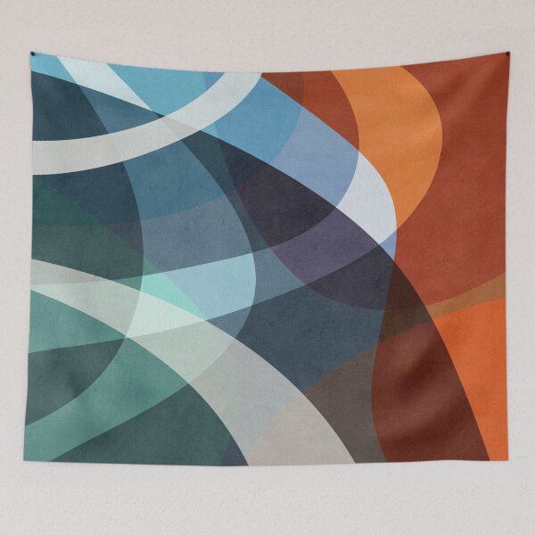 Item preview, Terracotta and Teal Abstract Shapes – Modern Abstract Art designed and sold by GraphicBicycle.