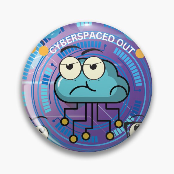 Item preview, Funny "Cyberspaced Out" Digital Cloud Computing Icon Motifs designed and sold by Write-to-Rebel.