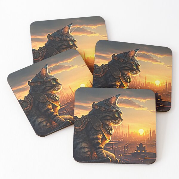 Item preview, Steampunk Cat Looking At Sunset designed and sold by TheBaconStudio.