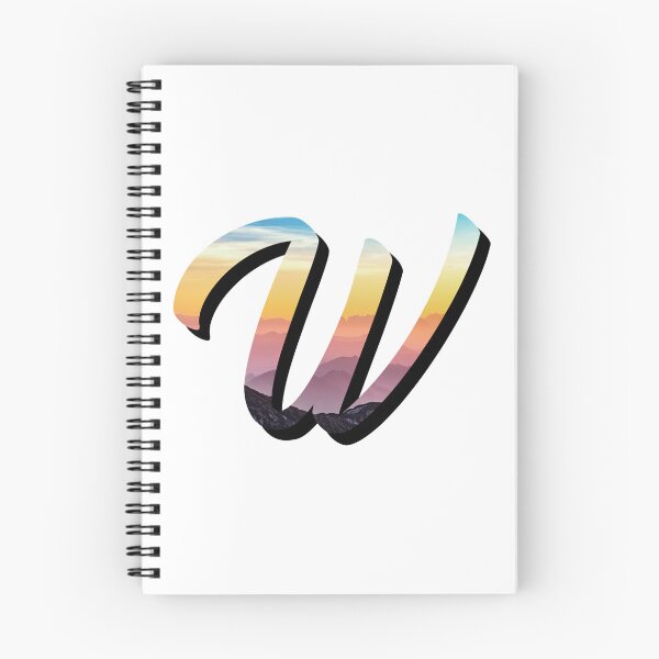 Item preview, Letter W Monogram Script Initial Warm Sunset Variant designed and sold by quirkycounselor.