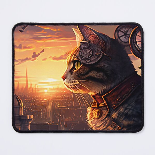 Item preview, Steampunk Cat Looking At Sunset designed and sold by TheBaconStudio.