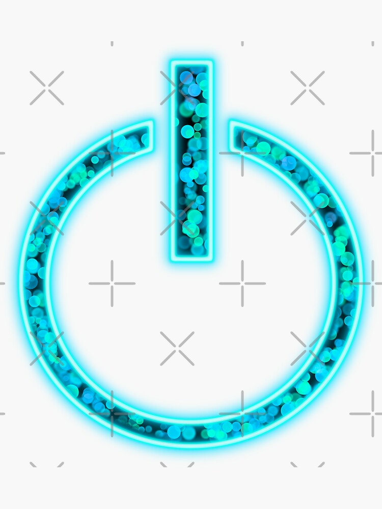 "Blue power button" Sticker for Sale by Chill93 Redbubble
