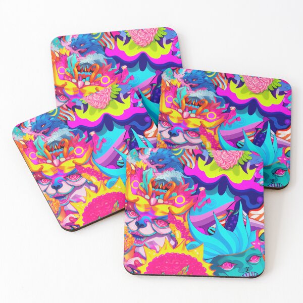 Artikelvorschau, Trippy Vibrant Colorful Anime Monsters Digital Painting entworfen und verkauft von CodeAndColors.