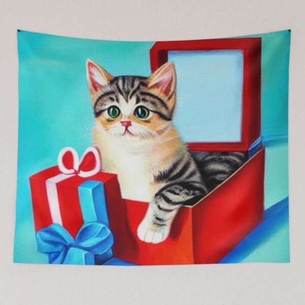 Item preview, A Cute Christmas cat closeup designed and sold by alaasobhi.