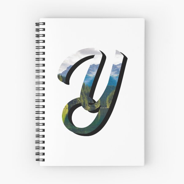 Item preview, Letter Y Monogram Script Initial Forest Mountain Lake Variant designed and sold by quirkycounselor.