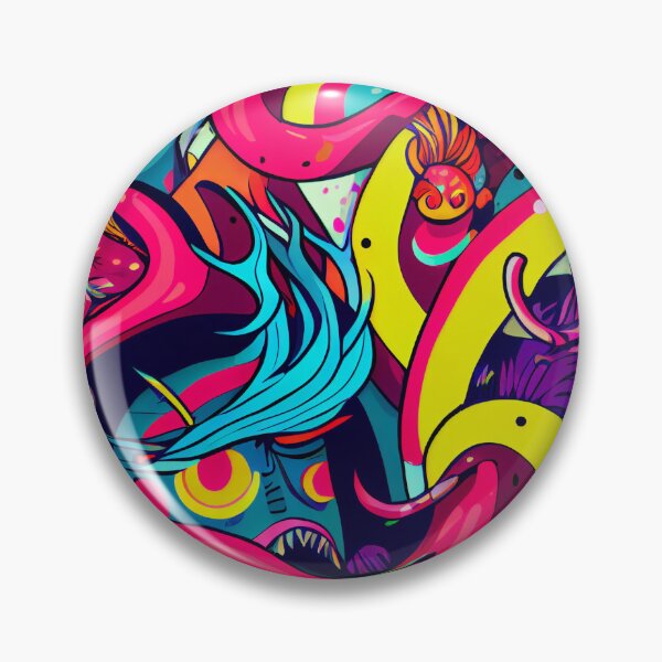 Artikelvorschau, Trippy Psychedelic Anime Monsters Print Digital Painting entworfen und verkauft von CodeAndColors.