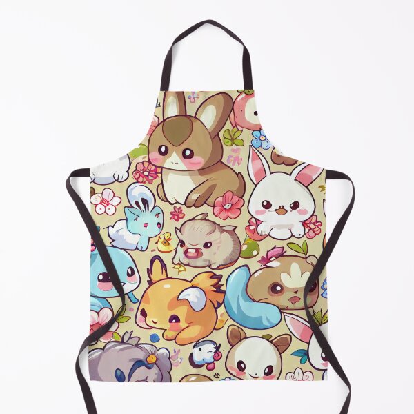 Aperçu de l'œuvre Bright Cute Anime Rabbits Print Digital Painting créée et vendue par CodeAndColors.