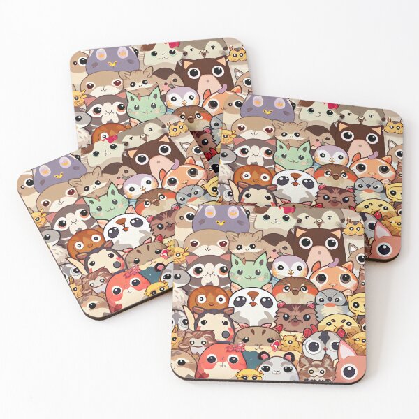 Artikelvorschau, Fun Cute Crowd of Anime Animals Digital Painting entworfen und verkauft von CodeAndColors.