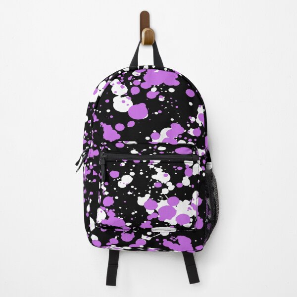 Item preview, Abstract Lavender and White Paint Splatters on Black designed and sold by calibrit.