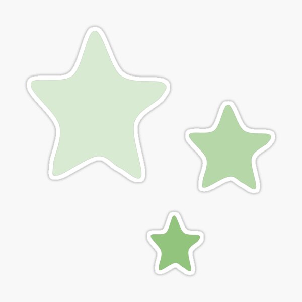 Small Green Star Stickers, 1/2 Star Shape