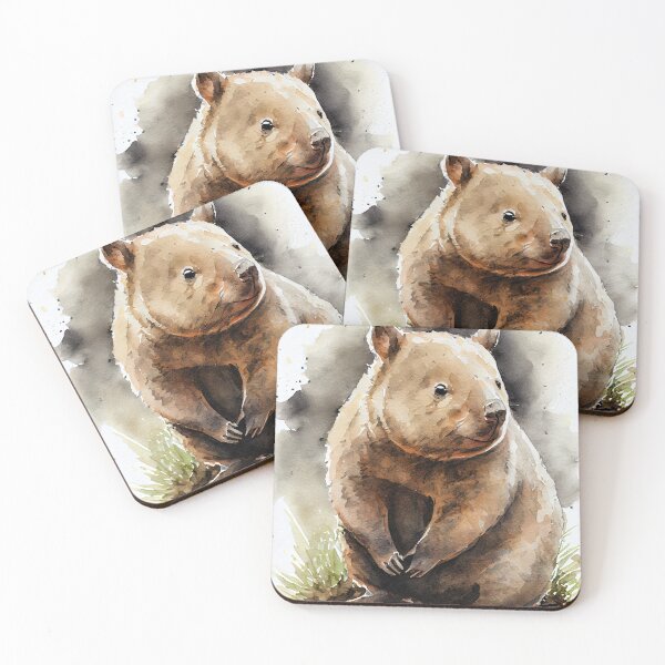 Item preview, Australian terrestrial mammals Common Wombat - Watercolor Paint designed and sold by ABArtByAlexST.