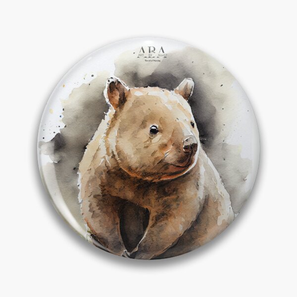 Item preview, Australian terrestrial mammals Common Wombat - Watercolor Paint designed and sold by ABArtByAlexST.