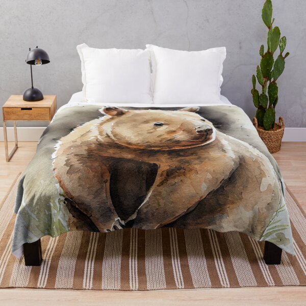 Item preview, Australian terrestrial mammals Common Wombat - Watercolor Paint designed and sold by ABArtByAlexST.