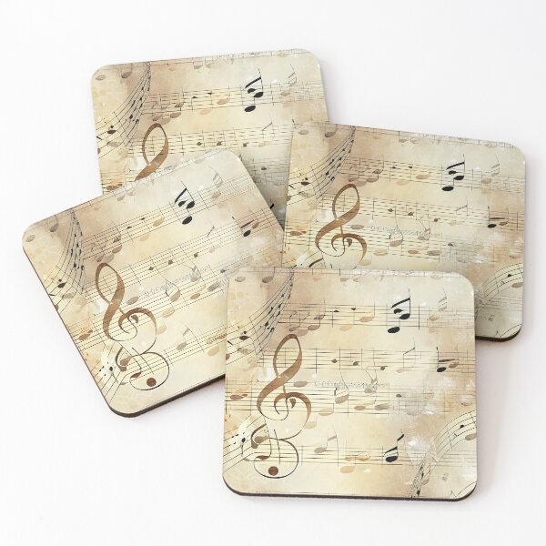 Artikelvorschau, Bright Musical Note Sheet Music Pattern Digital Painting entworfen und verkauft von CodeAndColors.