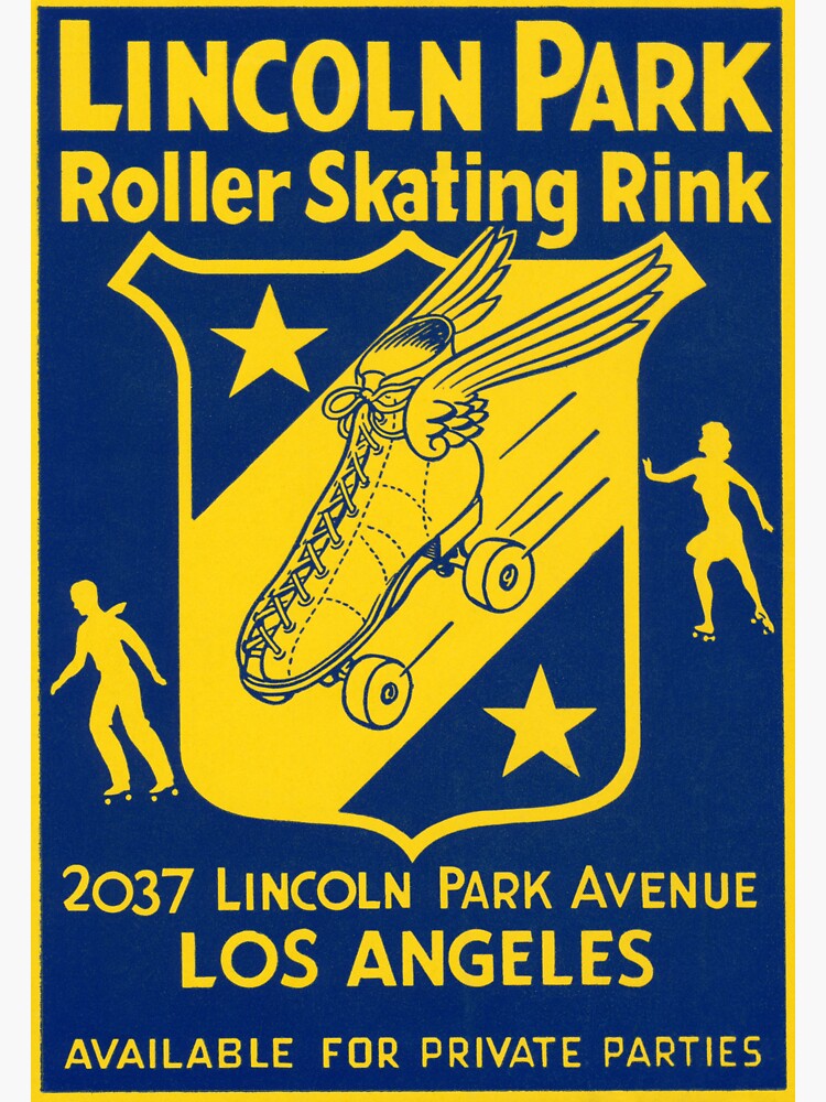 "1940 Lincoln Park Ave Roller Skating Rink, Los Angeles" Sticker for