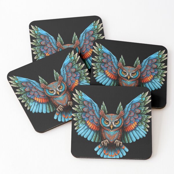 Item preview, Amazing colorful owl with open wings designed and sold by Victorsju.