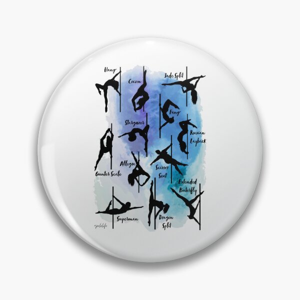 Item preview, Pole Dancing Moves Silhouettes on Blue Lagoon designed and sold by PoleLife.