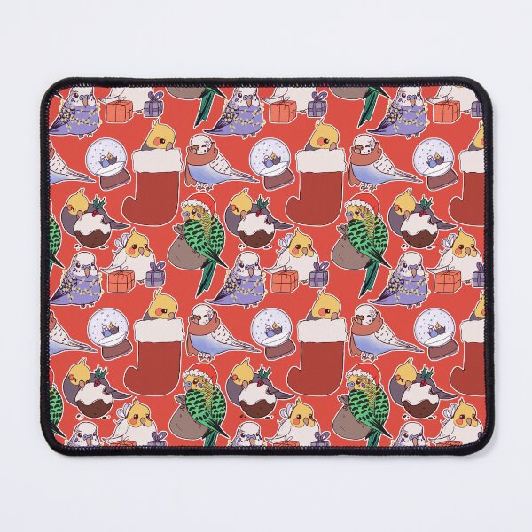 Item preview, Christmas Budgies & Cockatiels - red designed and sold by EllenorMererid.