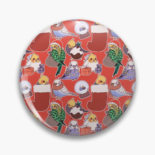 Item preview, Christmas Budgies & Cockatiels - red designed and sold by EllenorMererid.