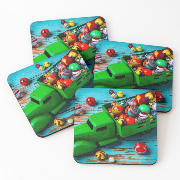 Item preview, Toy Green Truck And Colorful Marbles designed and sold by Garry Gay.