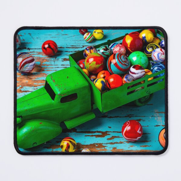 Item preview, Toy Green Truck And Colorful Marbles designed and sold by Garry Gay.