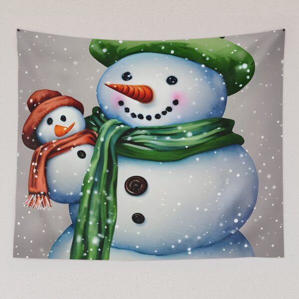 Item preview, Cute Snowman holding a Baby Snowman under the Snow designed and sold by DreamyEscapism.