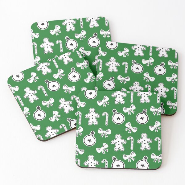 Item preview, Green and White ChristmasOrnaments Pattern designed and sold by RepublicOfFire.