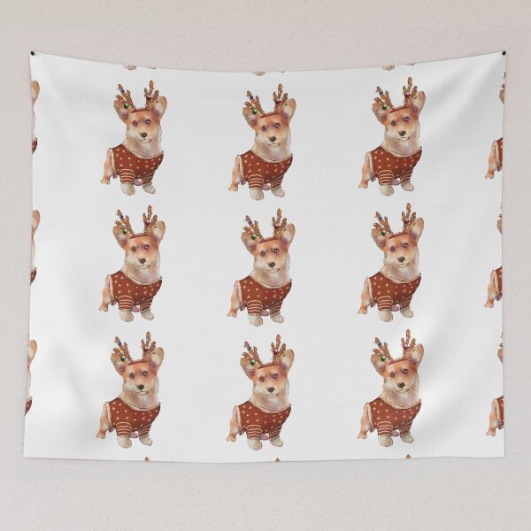 Item preview, deer Christmas corgi lights  designed and sold by ArtInPi.