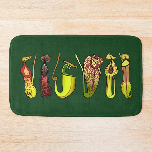 Item preview, Six Nepenthes Carnivorous Pitcher Plants on Dark Green designed and sold by NepenthesArt.