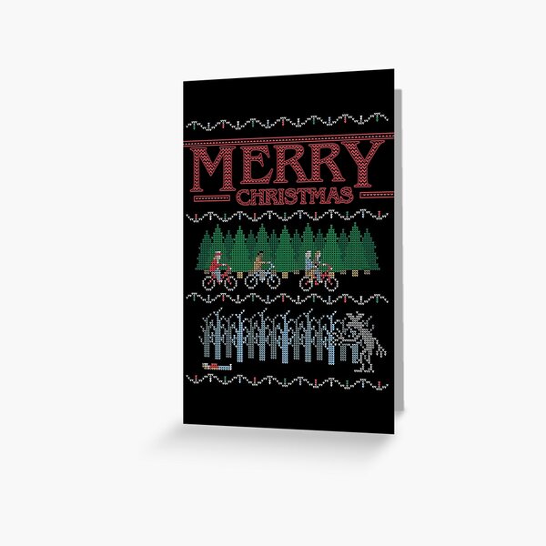 Stranger Things 2 - Merry Christmas Ugly Sweater XMAS CARD Greeting Card