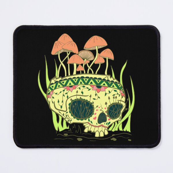 Item preview, Skull with mushrooms colored designed and sold by camelsvg.