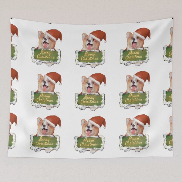 Item preview, Christmas corgi merry christmas designed and sold by ArtInPi.