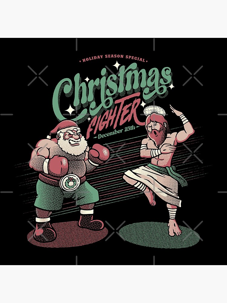 Holidays Fighting Jesus X Santa Claus Ugly Xmas Sweater by Tobe