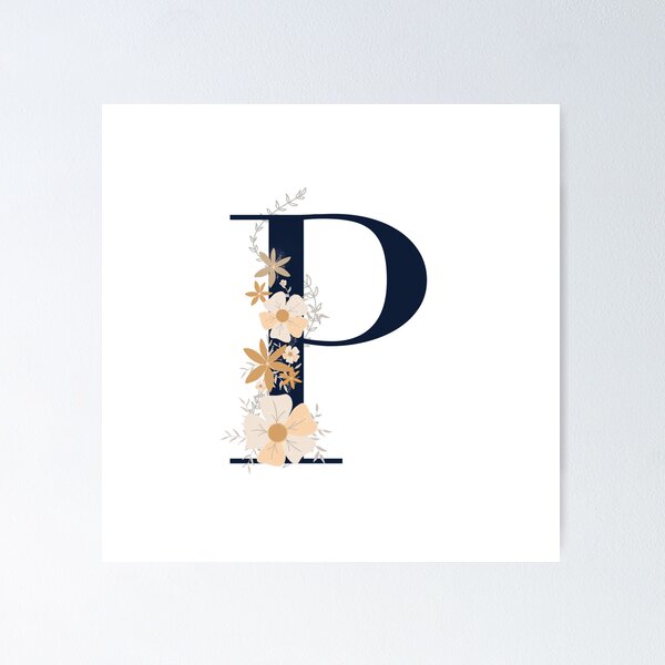 Item preview, Letter P monogram dark blue designed and sold by Bon-mots-jkd.