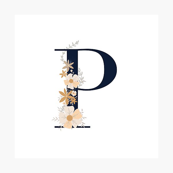 Item preview, Letter P monogram dark blue designed and sold by Bon-mots-jkd.