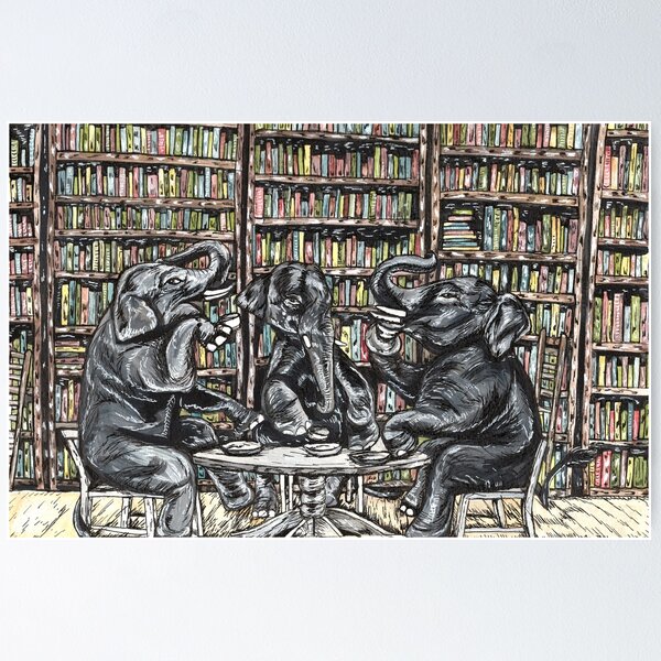 Item preview, The Elephants Tea Room designed and sold by RiceDrawings.