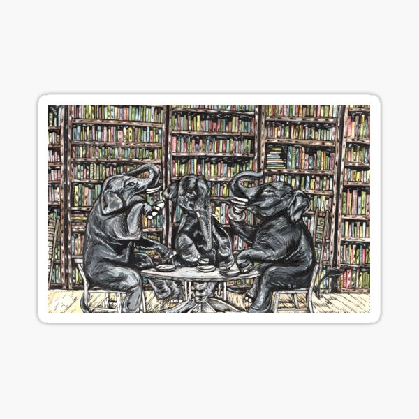 Le salon de thé des éléphants Sticker