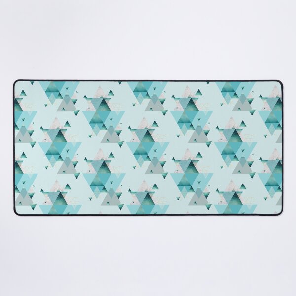 Item preview, Geometric Triangles in teal, aqua and rose gold designed and sold by UrbanEpiphany.