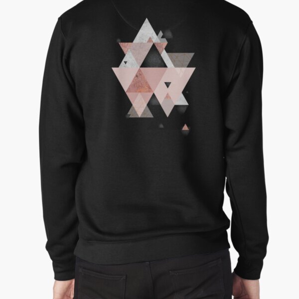Geometric Compilation in Rose Gold and Blush Pink Pullover Sweatshirt