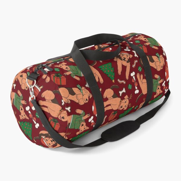 Item preview, Cute Airedale Terriers Christmas Pattern - Airedale Cartoons - Cuddly Terriers - Rosewood designed and sold by EcoElsa.